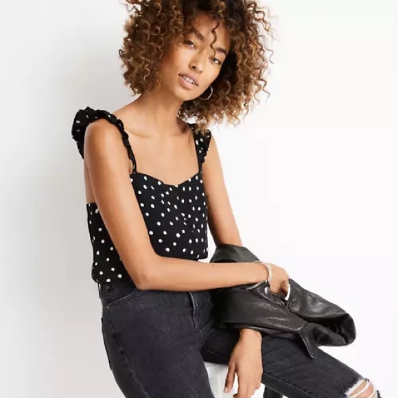 Madewell Tops - Madewell Ruffle-Strap Cami Top in Painted Dots